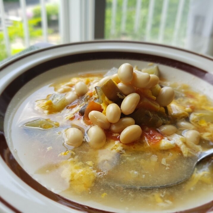 【独居自炊】大豆の煮汁で塩スープ